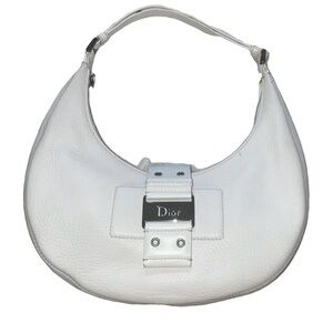 Dior White Leather Hobo Bag